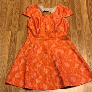 Coral lace fit and flare sz14